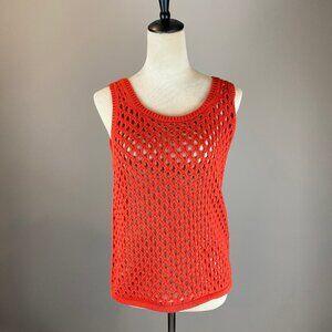 NWT Madewell Open-Stitch Sweater Tank Women's Size M Orange
